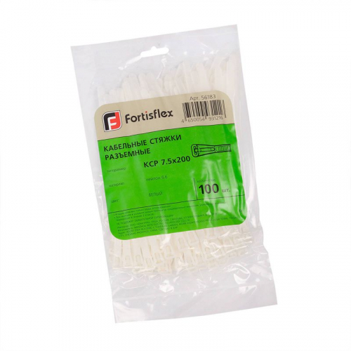 Хомут кабельный КСР 7.5х250 нейл. бел. (уп.100шт) Fortisflex 61032 фото 5