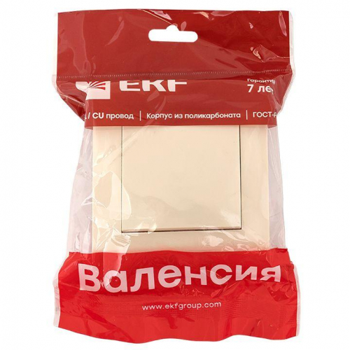 Выключатель 1-кл. СП Валенсия 10А перекрестный крем. EKF EWV10-221-20 фото 8