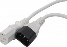 Кабель питания ПВС-АП 3x1.0 С13 - C14, 220/250В, 10А, белый, 1м Filum FL-PC-C13/C14-C1-1.0-WH