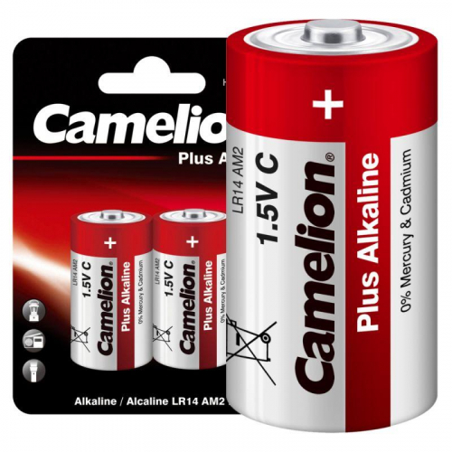 Элемент питания алкалиновый C/LR14 1.5В Plus Alkaline LR14-BP2 BL-2 (блист.2шт) Camelion 1653 фото 3
