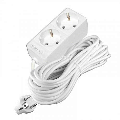 Удлинитель 2х10м с заземл. 16А IP20 3.5кВт ПВС 3х1 бел. DOMTOK 2385 фото 3