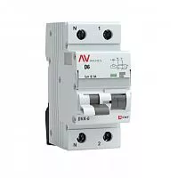 Выключатель автоматический дифференциального тока 2п D 6А 100мА тип A 6кА DVA-6 Averes EKF rcbo6-1pn-6D-100-a-av