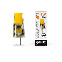 Лампа светодиодная Elementary 3Вт капсульная 3000К тепл. бел. G4 250лм DC 12В GAUSS 18713