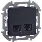 Розетка компьютерная 2-м Inspiria RJ45 кат.6 UTP механизм антрацит IEK 673843