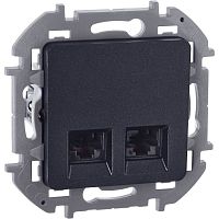 Розетка компьютерная 2-м Inspiria RJ45 кат.6 UTP механизм антрацит IEK 673843