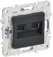 Розетка компьютерная двойн. RJ45 кат.5E SKANDY SK-K03G графит IEK SK-K20-1-K53