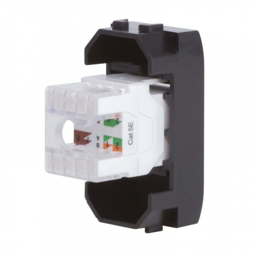 Розетка компьютерная 1-м СП 1мод. Brava RJ45 кат.5E черн. DKC 77654N фото 3