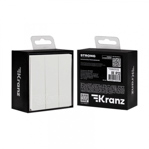 Выключатель 3-кл. СП STRONG 10А жемчуг Kranz KR-78-0707-4 фото 7