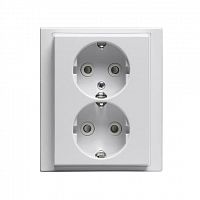 Розетка 1-м СП Impressivo 16А IP20 230В Double Schuko с рамкой бел. ABB 2TKA000952G1