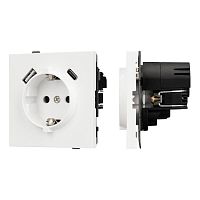 Розетка 1-м СП SCT-TENDO-MUAC-SFPL-WH 16А IP20 230В с USB зарядкой механизм Arlight 054610