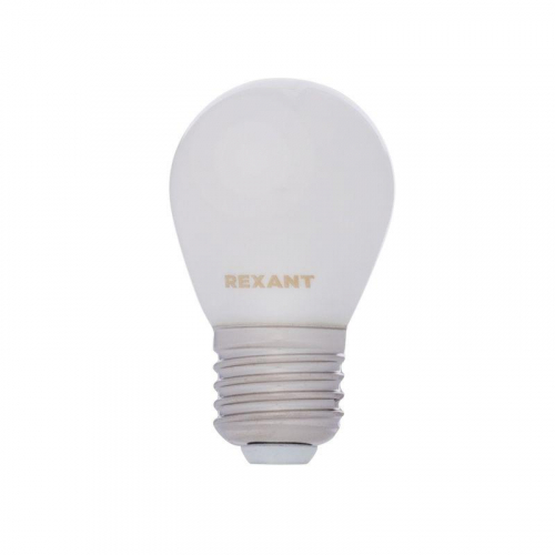 Лампа светодиодная филаментная 9.5Вт GL45 шар матовая 4000К нейтр. бел. E27 915лм Rexant 604-136 фото 4