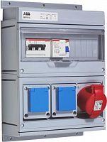 Бокс MPR16 с розетками в сборе IP44 пластик ABB 2CMA168997R1000