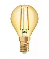 Лампа светодиодная филаментная Vintage 1906 LED CL P FIL GOLD 22 non-dim 2.5W/824 2.5Вт 2400К тепл. бел. E14 220лм 220-240В (замена 22Вт) зол. OSRAM 4058075290815
