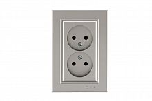 Розетка 2-м СП Karea 10А IP20 б/з зел. Makel 56052017