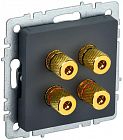Аудиорозетка 4-м BRITE РА10-БрГ графит IEK BR-S40-K53