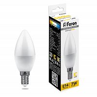 Лампа светодиодная LB-97 7Вт C37 свеча 2700К E14 230В FERON 25475