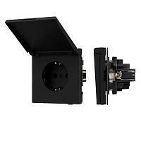 Розетка 1-м СП SCT-TENDO-MCP-SFPL-BK 16А IP44 230В влагозащ. механизм Arlight 054599