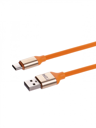 Дата-кабель, ДК 14, USB - USB Type-C, 1 м, силиконовая оплетка, оранжевый, TDM фото 3