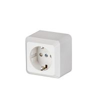 Розетка 1-м ОП Jussi 16А IP21 250В с заземл. Schuko винт. клеммы бел. ABB 2TKA000767G1