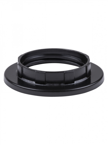Кольцо для патрона Е14, термостойкий пластик, черный, Б/Н TDM фото 2