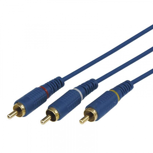 Шнур 3х3 RCA 1.5м син. gold Rexant 17-0202-1