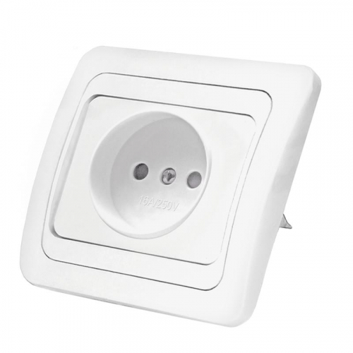Розетка 1-м СП Валери 16А IP20 без заземл. защ. шторки бел. UNIVersal В0022x фото 2