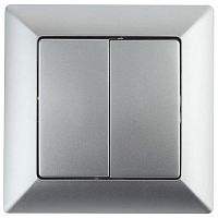 Переключатель 2-кл. СП Solo 4-107-03 10А 250В IP20 алюм. Intro Б0053611