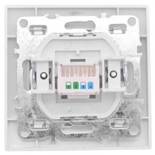 Розетка компьютерная 1-м СП Минск RJ45 бел. Basic EKF ERK01-035-10 фото 2