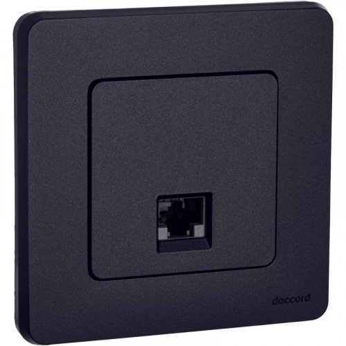 Розетка компьютерная Inspiria RJ45 кат.5E UTP антрацит IEK 673828 фото 3