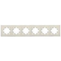 Рамка 6-м Афина фактурная универс. слоновая кость (ivory) Universal A11043-I