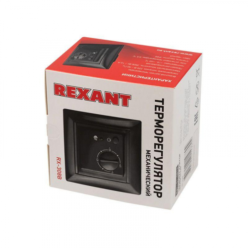 Терморегулятор механический RX-308B черн. (совместим с Legrand серии Valena) Rexant 51-0816 фото 3
