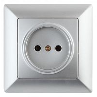 Розетка 1-м СП Solo 4-201-03 2P 16А 250В IP20 без заземл. алюм. Intro Б0053643