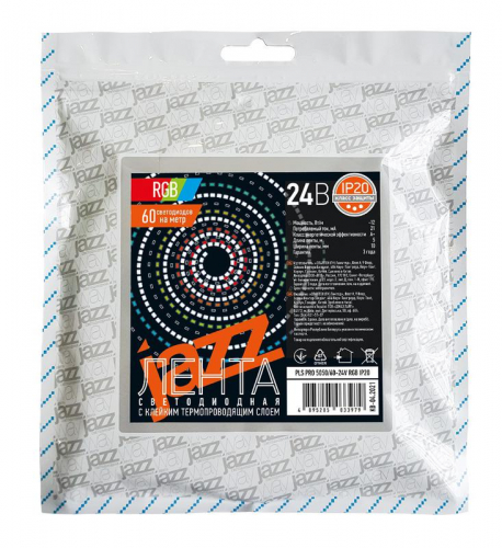Лента светодиодная PLS Pro+ 5050/60 RGB разноцвет. 24В IP20 (уп.5м) Pro+ JazzWay 5033979 фото 2