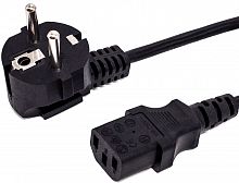 Кабель питания CEE 7/7-С13, 3х0.5, 220В, 6A, 1300 Вт, чёрный, 1 м. Filum FL-PC6-EU-C13-1M