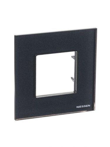 Рамка 1-м 2мод. Zenit стекло графит ABB 2CLA227100N3801 фото 2