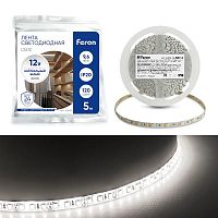 Лента светодиодная LS612 120SMD(2835)/м 9.6Вт/м 12В 4000К (уп.5м) FERON 41448