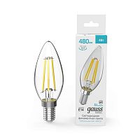 Лампа светодиодная филаментная Basic Filament 4Вт Свеча 4000К E14 480лм GAUSS 50312242