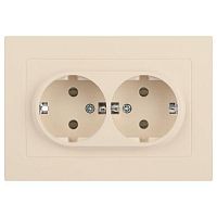 Розетка 2-м СП Accent 6-205-02 16А IP20 250В 2P+E Schuko AL/CU сл. кость Intro Б0063489