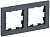 Рамка 2-м BRITE РУ-2-БрГ графит IEK BR-M22-K53