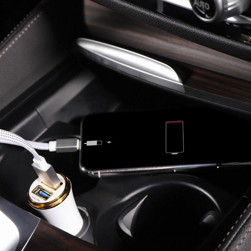 Автозарядка в прикуриватель 2хUSB с индикацией (АЗУ) 1000+2100мА бел. Rexant 18-1938 фото 5