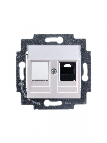 Розетка информационная RJ45 Levit CAT.5e с заглушкой жемчуж. ABB 2CHH295117A6068 фото 4