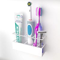 Держатель для хранения зубных щеток и аксессуаров для ванны бел. Rexant 38-0704