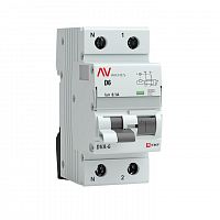Выключатель автоматический дифференциального тока 2п D 6А 100мА тип AC 6кА DVA-6 Averes EKF rcbo6-1pn-6D-100-ac-av
