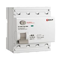 Выключатель дифференциального тока 4п 80А 100мА тип AC 6кА ВД-100N электромех. PROxima EKF E1046M80100