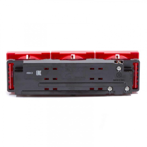 Розетка 3-м Viva 16А IP20 красн. DKC 45013 фото 3