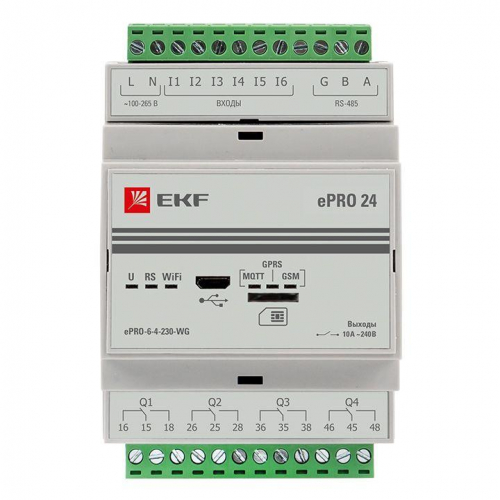 Контроллер базовый ePRO удаленного управления 6вх/4вых 230В WiFi GSM PROxima EKF ePRO-6-4-230-WG фото 9