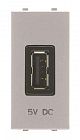 Механизм USB зарядного устройства 1М 2000мА 5В Zenit серебр. ABB 2CLA218520N1301