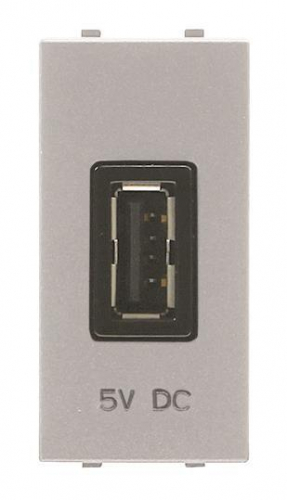 Механизм USB зарядного устройства 1М 2000мА 5В Zenit серебр. ABB 2CLA218520N1301