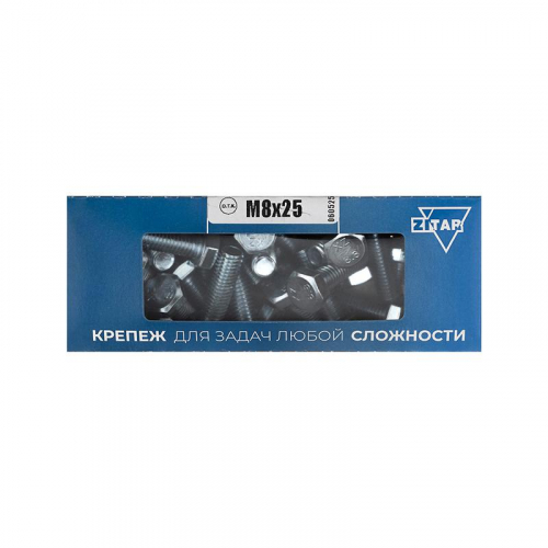 Болт с шестигранной головкой М8х25 DIN 933 оцинк. (уп.40шт) Tech-Krep/Zitar 105208
