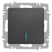 Выключатель 1-кл. СП Accent 6-102-07 10А IP20 250В с подсветкой AL/CU графит Intro Б0063434